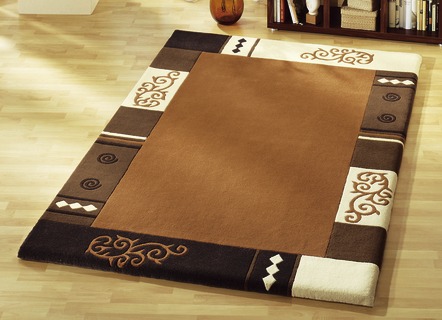 Bettumrandungen - Handgetuftete Brücken, Teppiche und Bettumrandungen, in Größe 103 (Brücke, 60x90 cm) bis 325 (Bettumrandung, 3-teilig), in Farbe BLAU – Farbe BRAUN – Ansicht 