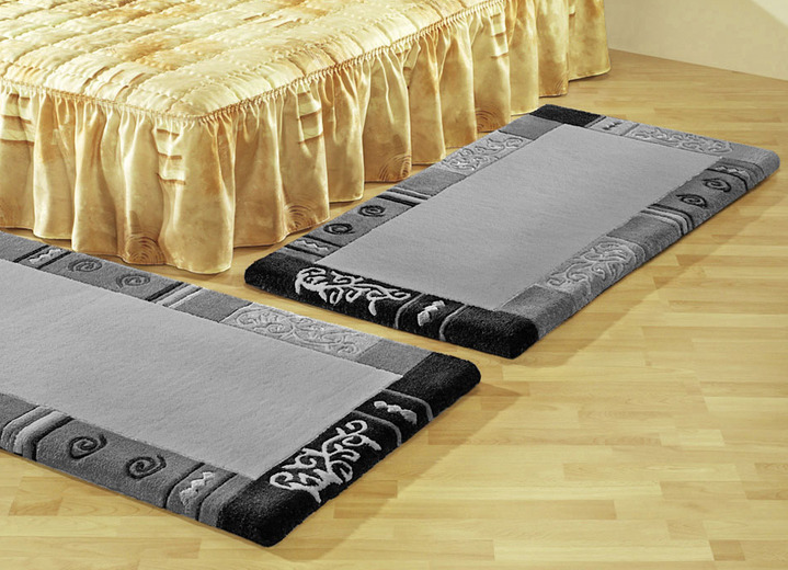 Bettumrandungen - Handgetuftete Brücken, Teppiche und Bettumrandungen, in Größe 103 (Brücke, 60x90 cm) bis 325 (Bettumrandung, 3-teilig), in Farbe BLAU Ansicht 7