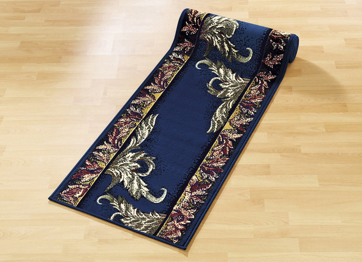 Läufer & Stufenmatten - Klassischer Läufer in Wunschlänge, in Größe 101 (Läufer, 60 cm breit) bis 106 (Läufer, 100 cm breit), in Farbe BLAU Ansicht 1