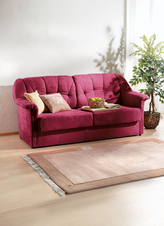 Klassische Möbel - Verwandlungssofa mit hochwertiger Polsterung, in Farbe TERRA – Farbe WEINROT – Ansicht 