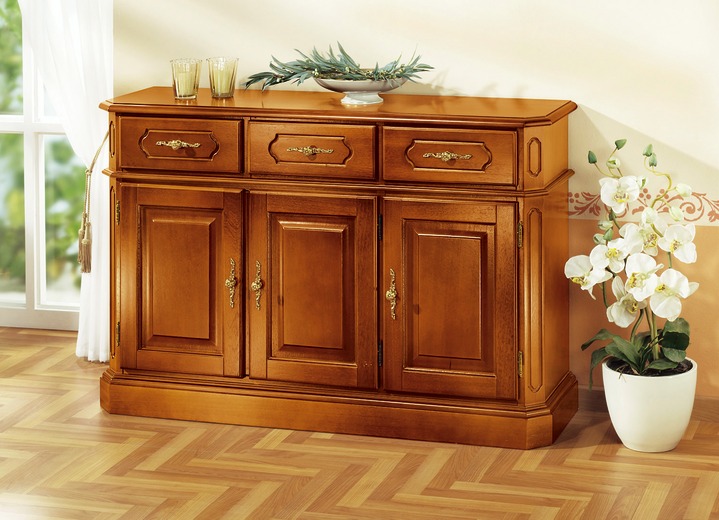 Stilmöbel - Kommode mit eleganten, goldfarbenen Metallgriffen, in Farbe KIRSCHBAUM, in Ausführung Kommode 2-türig Ansicht 2