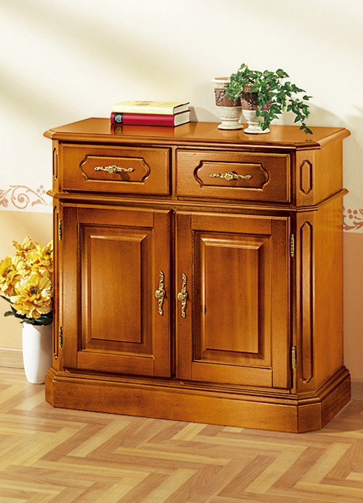 Stilmöbel - Kommode mit eleganten, goldfarbenen Metallgriffen, in Farbe KIRSCHBAUM, in Ausführung Kommode 2-türig Ansicht 1