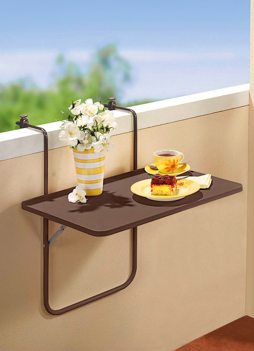 - Wetterfester Balkon-Hängetisch, in Farbe BRAUN Ansicht 1