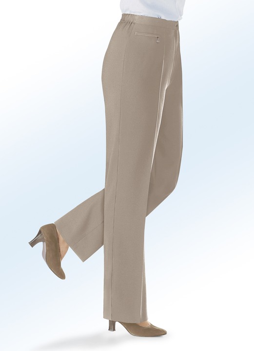 Hosen mit Knopf- und Reißverschluss - Komforthose für jeden Anlass in 8 Farben, in Größe 019 bis 054, in Farbe OLIV Ansicht 6