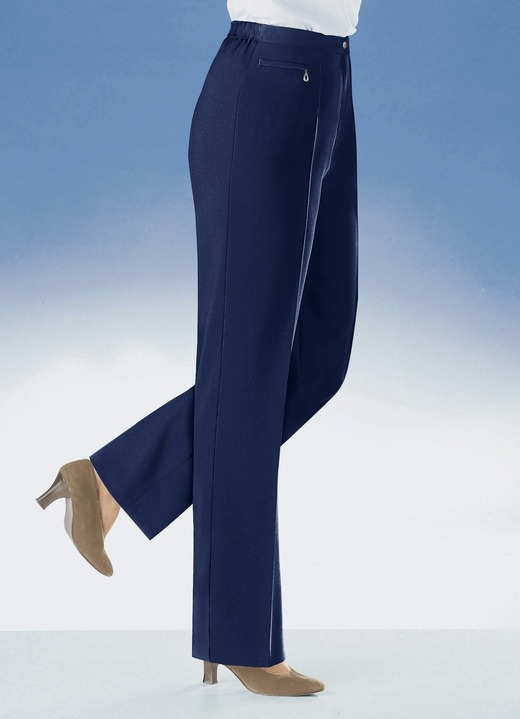 Hosen mit Knopf- und Reißverschluss - Komforthose für jeden Anlass in 8 Farben, in Größe 019 bis 054, in Farbe ECRU Ansicht 3