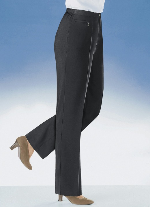 Hosen mit Knopf- und Reißverschluss - Komforthose für jeden Anlass in 8 Farben, in Größe 019 bis 054, in Farbe HELLBRAUN MEL. Ansicht 6