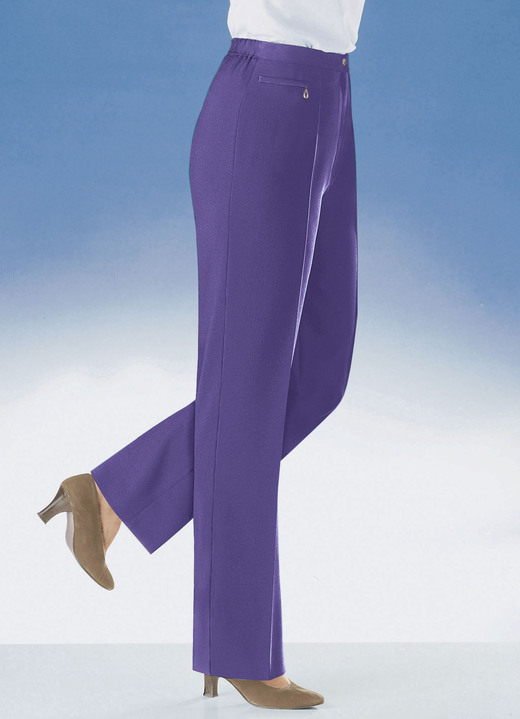 Hosen mit Knopf- und Reißverschluss - Komforthose für jeden Anlass in 8 Farben, in Größe 019 bis 054, in Farbe ECRU Ansicht 8