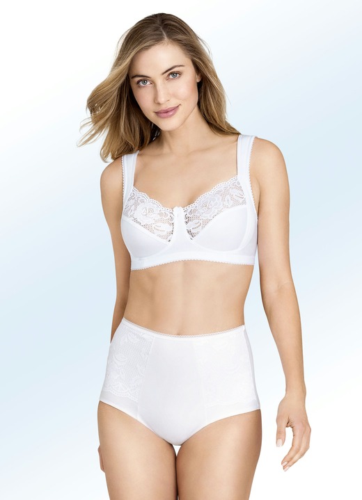 Miederhosen - Miss Mary Miederhose mit Elastikspitze, in Größe 038 bis 054, in Farbe WEISS Ansicht 2