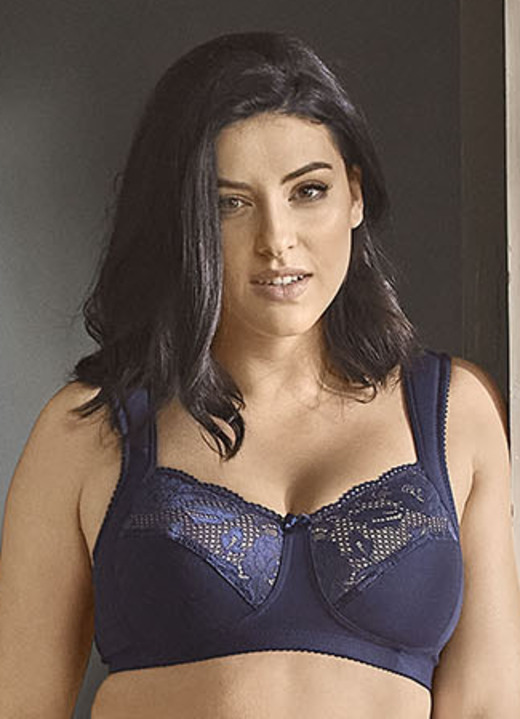 Soft-BH - Miss Mary BH mit elastischen Spitzeneinsätzen, in Größe 080 bis 120, in Cup D, in Farbe WEISS Ansicht 11