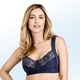 Soft-BH - Miss Mary BH mit elastischen Spitzeneinsätzen, in Größe 080 bis 120, in Cup F, in Farbe WEISS – Farbe MARINE – Ansicht 2