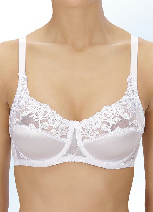 Damenmode - Naturana Zweierpack Bügel-BH mit Tüllstickerei im Vorderteil, in Größe 075 bis 105, in Cup D, in Farbe 2X WEISS Ansicht 1