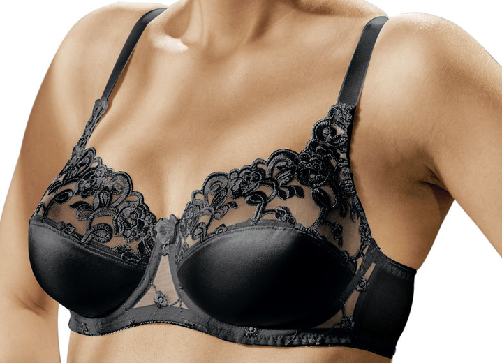 Bügel-BH - Naturana Zweierpack Bügel-BH mit Tüllstickerei im Vorderteil, in Größe 075 bis 105, in Cup B, in Farbe 1X WEISS, 1X SCHWARZ Ansicht 1