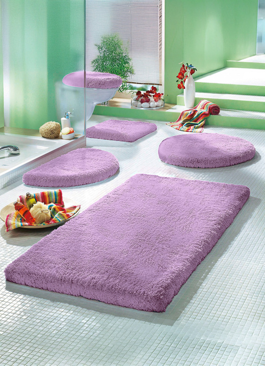 Badgarnituren - Mesana Badgarnitur mit rutschhemmender Rückseite, in Größe 100 (Vorleger halbrund, 50/ 80 cm) bis 112 (Deckelbezug, 47/ 50 cm), in Farbe BORDEAUX Ansicht 15