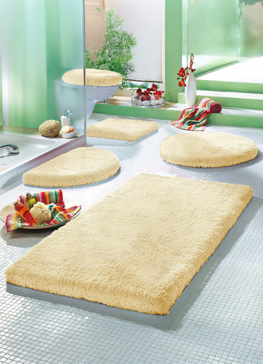 Badgarnituren - Mesana Badgarnitur mit rutschhemmender Rückseite Ansicht 9 Badgarnituren - Mesana Badgarnitur mit rutschhemmender Rückseite, in Größe 100 (Vorleger halbrund, 50/ 80 cm) bis 112 (Deckelbezug, 47/ 50 cm), in Farbe TÜRKIS Ansicht 9