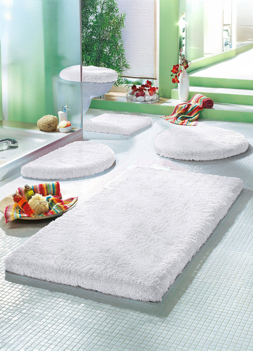 Badgarnituren - Mesana Badgarnitur mit rutschhemmender Rückseite Ansicht 8 Badgarnituren - Mesana Badgarnitur mit rutschhemmender Rückseite, in Größe 100 (Vorleger halbrund, 50/ 80 cm) bis 112 (Deckelbezug, 47/ 50 cm), in Farbe TÜRKIS Ansicht 8