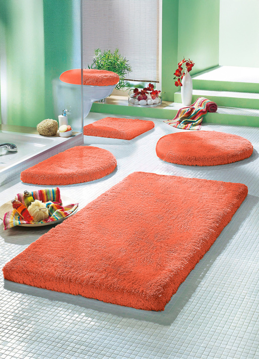 Badgarnituren - Mesana Badgarnitur mit rutschhemmender Rückseite, in Größe 100 (Vorleger halbrund, 50/ 80 cm) bis 112 (Deckelbezug, 47/ 50 cm), in Farbe SMARAGDGRÜN Ansicht 6