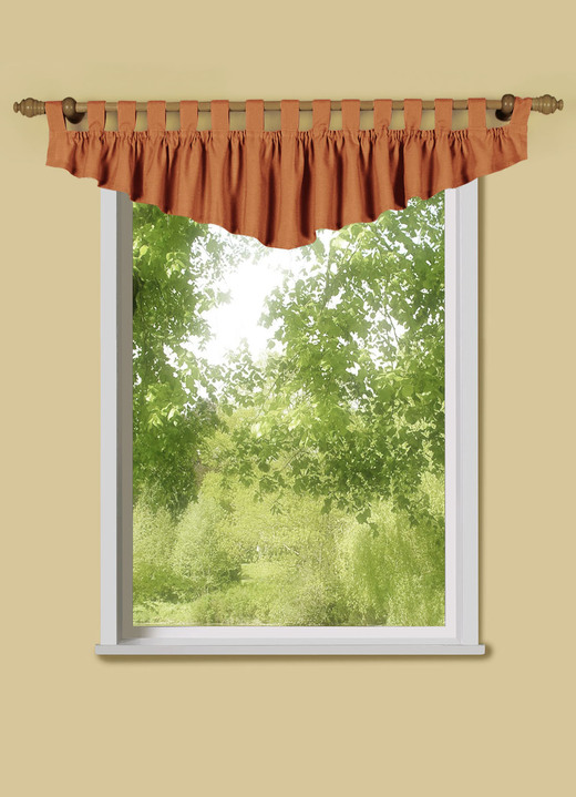 Klassisch - Querbehang mit Schlaufen und Universalschienenband, in Größe 751 (H40xB150 cm) bis 759 (H40xB350 cm), in Farbe ROT Ansicht 3