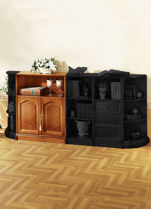 Stilmöbel - Teilmassive Möbelserie mit Echtholzfurnier, in Farbe KIRSCHBAUM, in Ausführung Regal, schmal Ansicht 14