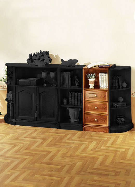 Stilmöbel - Teilmassive Möbelserie mit Echtholzfurnier, in Farbe KIRSCHBAUM, in Ausführung Regal, schmal Ansicht 12