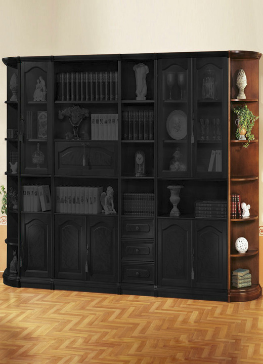 Stilmöbel - Teilmassive Möbelserie mit Echtholzfurnier, in Farbe KIRSCHBAUM, in Ausführung Hohes Abschlussregal Ansicht 3