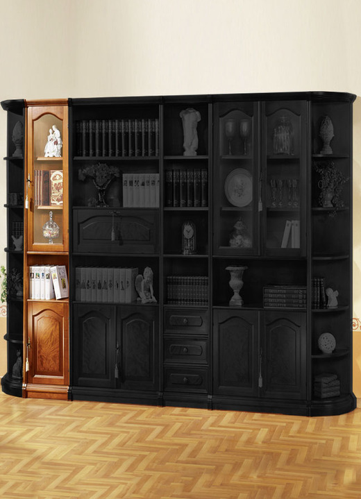 Stilmöbel - Teilmassive Möbelserie mit Echtholzfurnier, in Farbe KIRSCHBAUM, in Ausführung Hohes Abschlussregal Ansicht 9