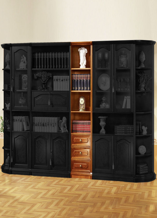 Stilmöbel - Teilmassive Möbelserie mit Echtholzfurnier, in Farbe KIRSCHBAUM, in Ausführung Hohes Abschlussregal Ansicht 10