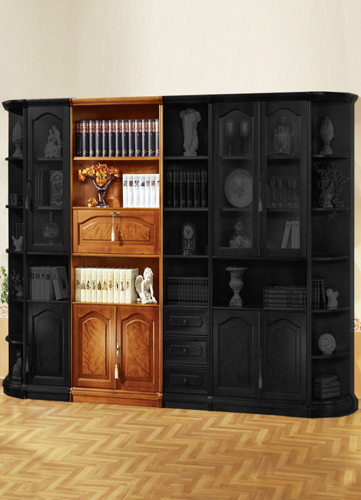 Stilmöbel - Teilmassive Möbelserie mit Echtholzfurnier, in Farbe KIRSCHBAUM, in Ausführung Hohes Abschlussregal Ansicht 12