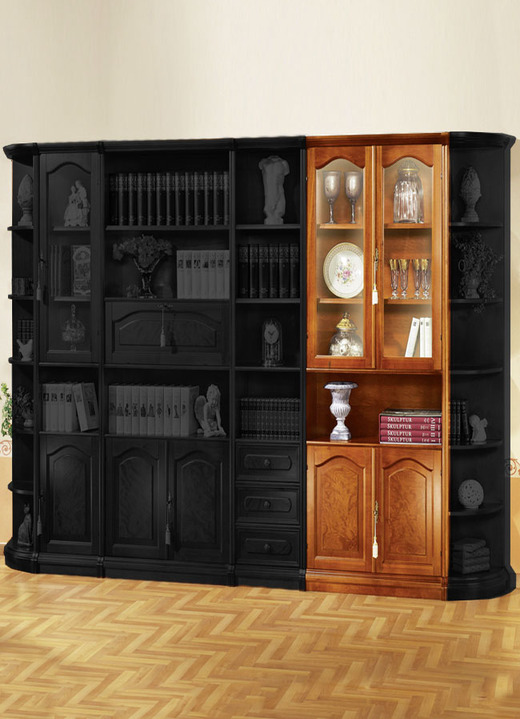 Stilmöbel - Teilmassive Möbelserie mit Echtholzfurnier, in Farbe KIRSCHBAUM, in Ausführung Hohes Abschlussregal Ansicht 11