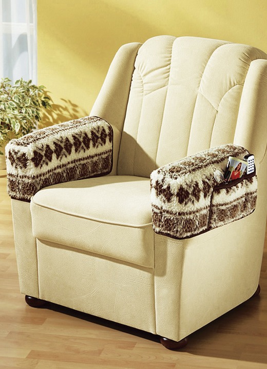 Sessel- & Sofaüberwürfe - Wohnaccessoires aus Schafschurwolle, in Farbe GEMUSTERT, in Ausführung Armlehnenschoner, 2er-Set Ansicht 1