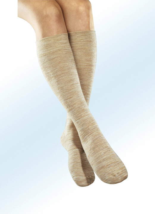 Damenmode - Stützkniestrümpfe, 3er Pack, in Größe 001 bis 004, in Farbe BEIGE Ansicht 1