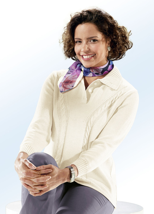 Basics - Pullover mit Schurwolle, in Größe 038 bis 052, in Farbe BLEU Ansicht 4