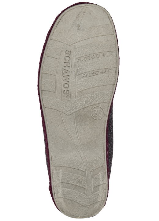 Hausschuhe - Atmungsaktive Damen-Hausschuhe, mit Klettverschluss, in Größe 036 bis 043, in Farbe ANTHRAZIT-BORDEAUX Ansicht 2