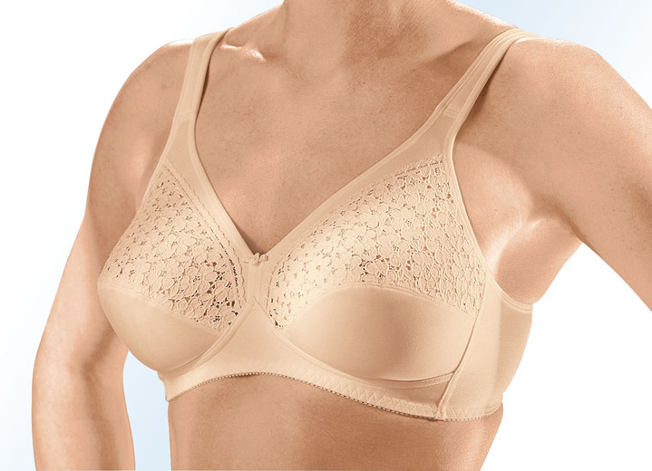 Soft-BH - Speidel Zweierpack BH mit Spitzeneinsätzen in den Obercups, in Größe 080 bis 110, in Cup D, in Farbe 2X WEISS Ansicht 2