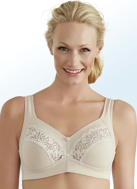 Soft-BH - Swegmark of Sweden BH mit Spitzeneinsätzen Ansicht 2 Soft-BH - Swegmark of Sweden BH mit Spitzeneinsätzen, in Größe 075 bis 110, in Cup D, in Farbe WEISS Ansicht 2