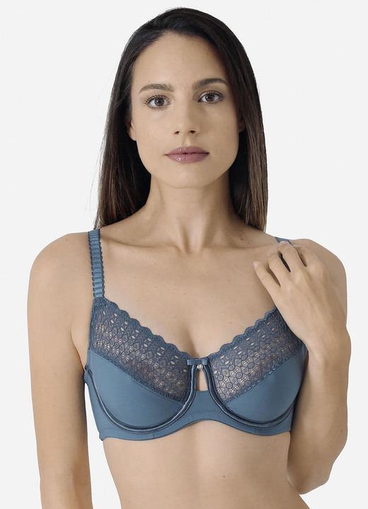 Bügel-BH - Sassa Zweierpack Bügel-BH, in Größe 075 bis 100, in Cup E, in Farbe 1X INDIGO, 1X WEISS Ansicht 1
