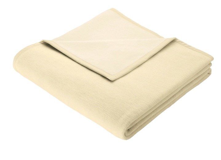 Decken - Schlafdecke mit Veloursbandeinfassung, in Größe 225 (150x200 cm) bis 295 (220x240 cm), in Farbe CAMEL Ansicht 5