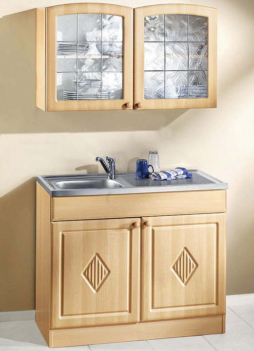 Küchenmöbel - Küchenprogramm mit profilierter Front, in Farbe BUCHE, in Ausführung Hängeschrank für Dunstabzugshaube Ansicht 5