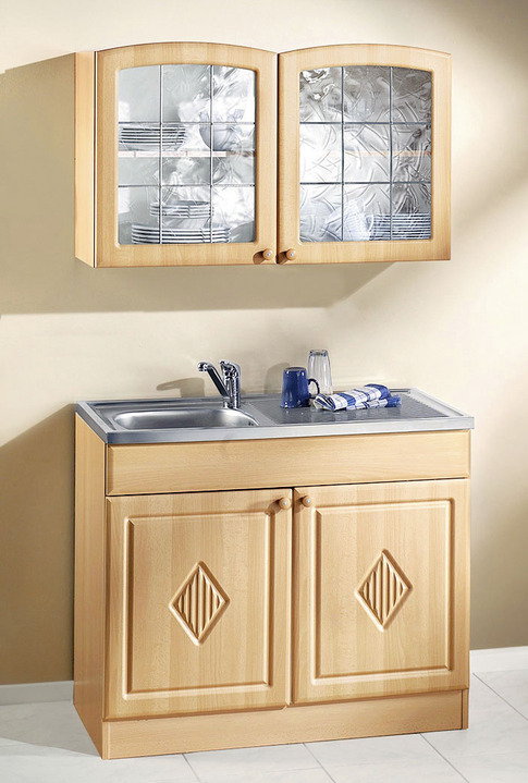 Küchenmöbel - Küchenprogramm mit profilierter Front, in Farbe BUCHE, in Ausführung Hängeschrank für Dunstabzugshaube Ansicht 9