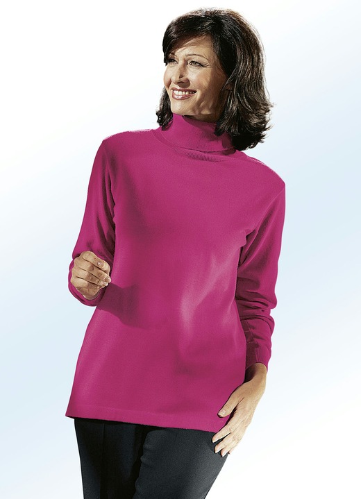 - Pullover in 12 Farben mit Baumwolle, in Größe 040 bis 060, in Farbe FUCHSIA