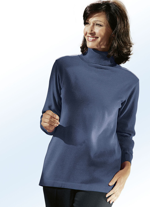 Langarm - Kombifreundlicher Pullover, in Größe 038 bis 060, in Farbe RAUCHBLAU Ansicht 1