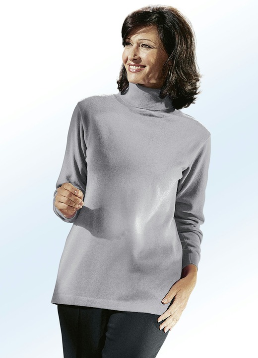 Langarm - Kombifreundlicher Pullover, in Größe 040 bis 060, in Farbe SILBERGRAU Ansicht 1