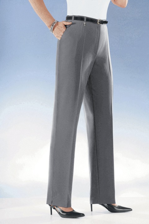 Hosen mit Knopf- und Reißverschluss - Komforthose mit Dehnbundeinsätzen in 6 Farben, in Größe 019 bis 096, in Farbe MARINE Ansicht 4