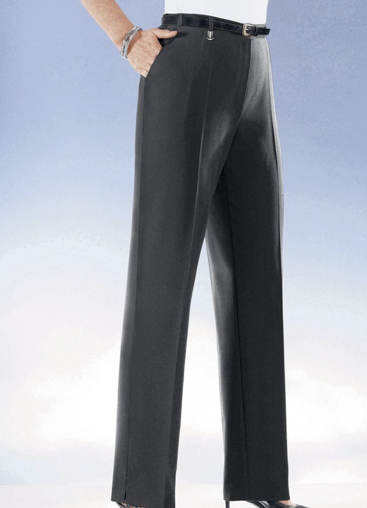 Hosen mit Knopf- und Reißverschluss - Komforthose mit Dehnbundeinsätzen in 6 Farben, in Größe 019 bis 096, in Farbe MARINE Ansicht 5