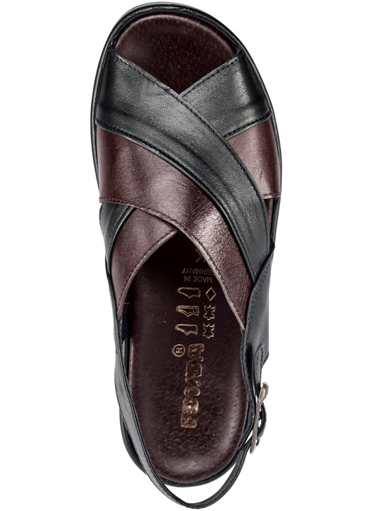 Sandalen & Pantoletten - Sandale mit anatomisch geformten Lederfußbett Ansicht 2 Sandalen & Pantoletten - Sandale mit anatomisch geformten Lederfußbett, in Größe 040 bis 047, in Farbe SCHWARZ-BORDEAUX Ansicht 2