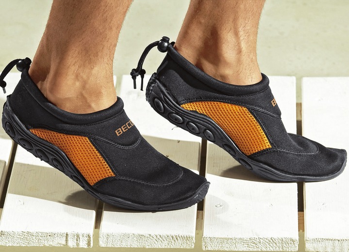 - Badeschuhe aus Neopren, in Größe 037 bis 045, in Farbe SCHWARZ-ORANGE