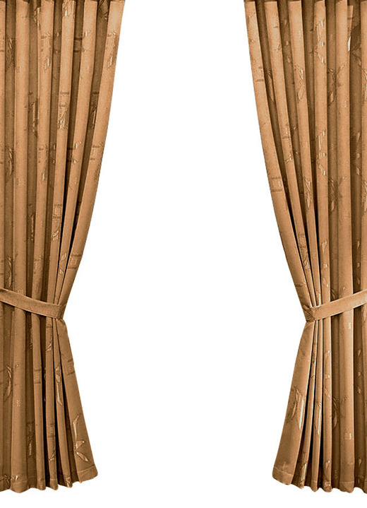 Klassisch - Übergardinen-Garnitur mit Universalschienenband, in Größe 363 (H150xB130 cm) bis 899 (2er-Pack Raffhalter, 80 cm), in Farbe SAND Ansicht 4