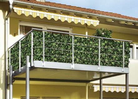 Sicht- & Sonnenschutz - Praktischer Sichtschutz aus stabilem Kunststoffgeflecht, in Farbe GRÜN, in Ausführung Lorbeer – Farbe GRÜN – Ansicht 