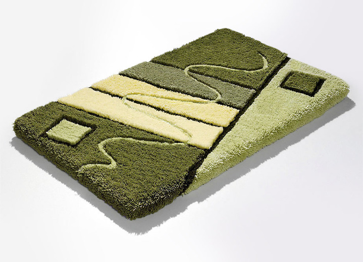 Badgarnituren - Handgearbeitete Badgarnitur in harmonischen Farbtönen Ansicht 5 Badgarnituren - Handgearbeitete Badgarnitur in harmonischen Farbtönen, in Größe 100 (Vorleger halbrund, 50/ 80 cm) bis 112 (WC-Deckelbezug, 47/ 50 cm), in Farbe TERRA-BRAUN Ansicht 5