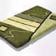 Badgarnituren - Handgearbeitete Badgarnitur in harmonischen Farbtönen, in Größe 100 (Vorleger halbrund, 50/ 80 cm) bis 112 (WC-Deckelbezug, 47/ 50 cm), in Farbe GRÜN