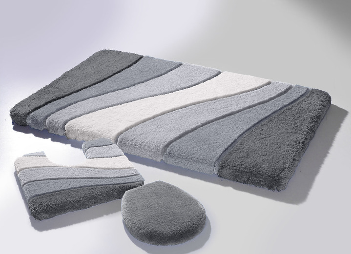 Badgarnituren - Barfußweiche Badgarnitur aus dem Traditionshaus Meusch, in Größe 100 (Vorleger, 55/65 cm) bis 112 (WC-Deckelbezug mit Kordel), in Farbe BLAU Ansicht 10